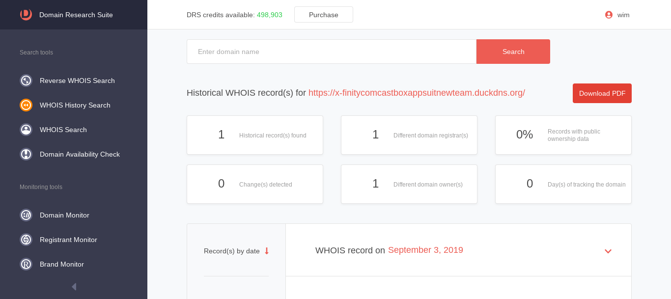 WHOIS HISTORY FOR https://x-finitycomcastboxappsuitnewteam.duckdns.org/