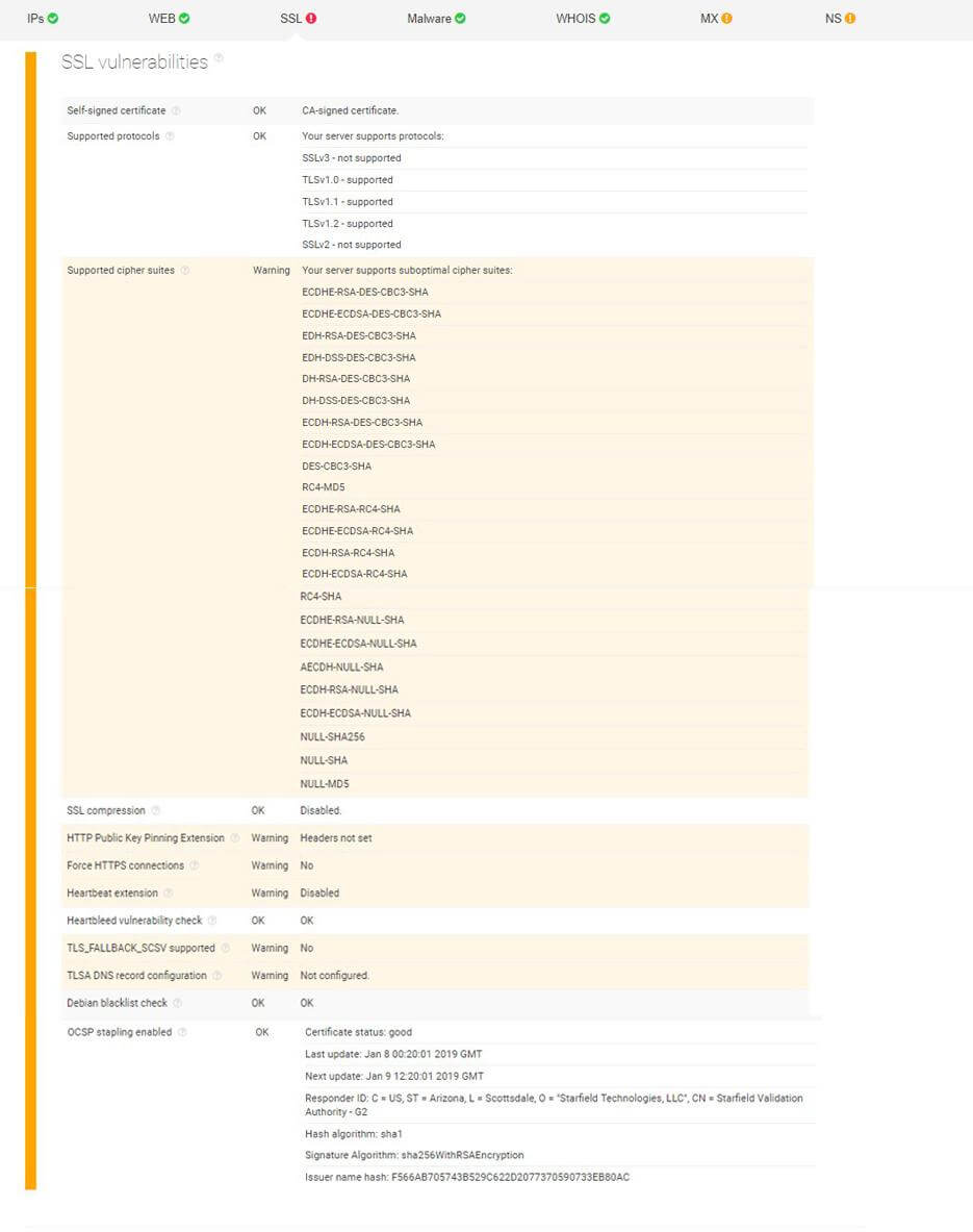 Checking for SSL vulnerabilities