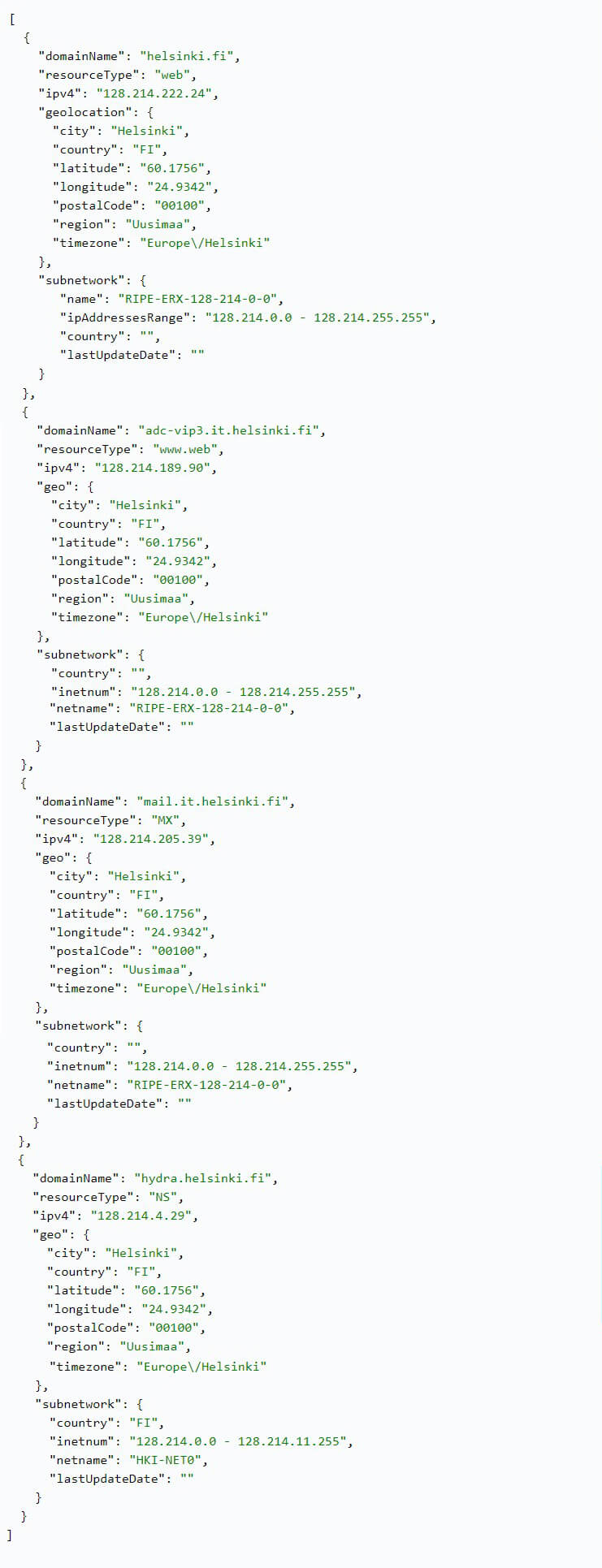 Domain's Infrastructure Analysis API