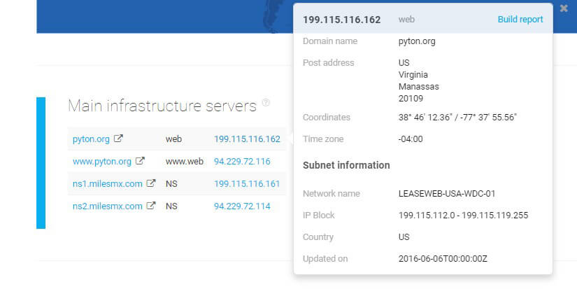 Domain's Infrastructure Analysis API