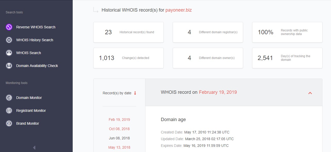 Checking other possibly forged domains